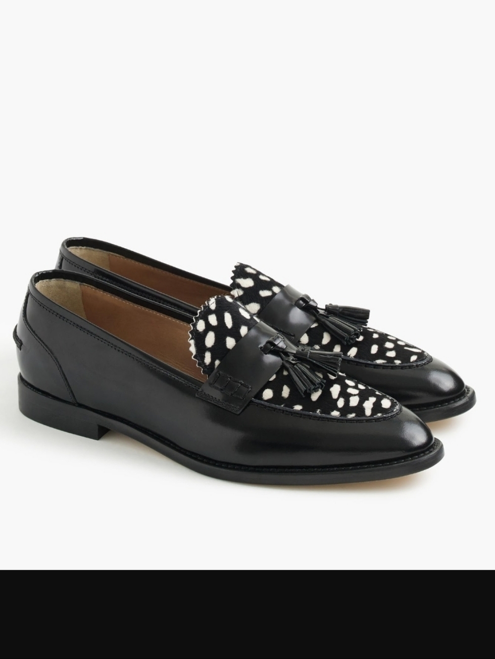 J.CREW BIELLA LEATHER & CALF HAIR LOAFERS SZ 11